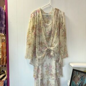 J.B.S. Floral Cream Midi Dress